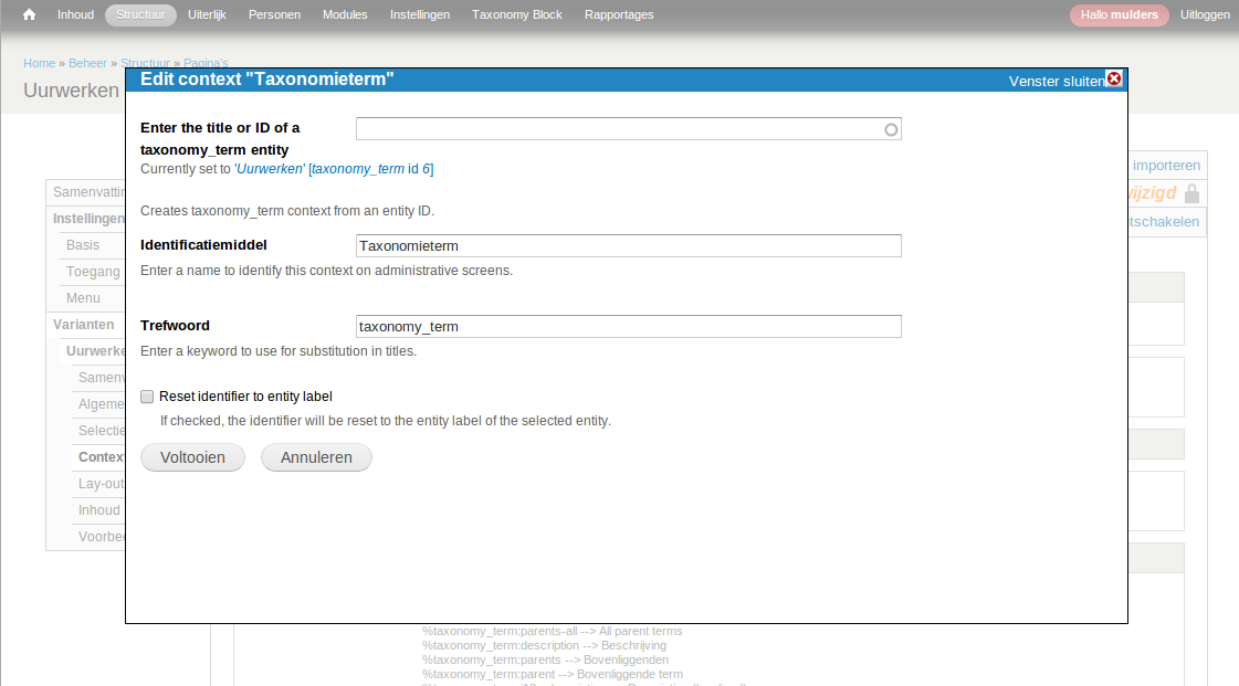 page manager plugin context form page manager plugin context form